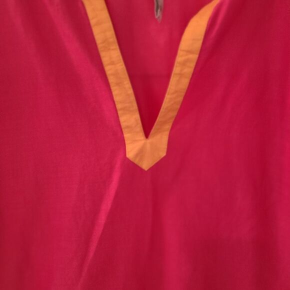 Old Navy Vibrant Pink Tunic with Paisley Trim - Picture 2 of 5